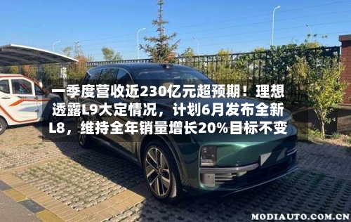 一季度营收近230亿元超预期！理想透露L9大定情况	，计划6月发布全新L8，维持全年销量增长20%目标不变-第3张图片