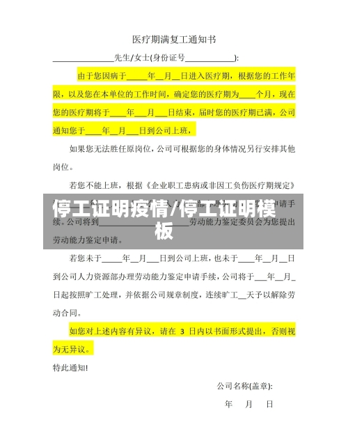 停工证明疫情/停工证明模板
