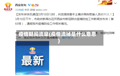 疫情期间流窜(疫情流掉是什么意思)