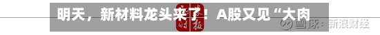 明天，新材料龙头来了！A股又见“大肉签”-第3张图片