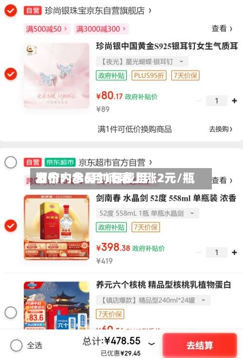 酒价内参6月1日费用发布：水晶剑南春上涨2元/瓶-第2张图片
