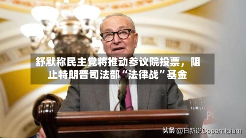 舒默称民主党将推动参议院投票	，阻止特朗普司法部“法律战”基金-第3张图片