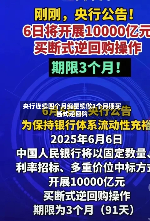 央行连续四个月缩量续做3个月期买断式逆回购-第2张图片