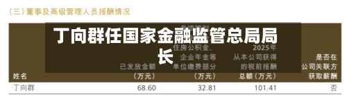 丁向群任国家金融监管总局局长