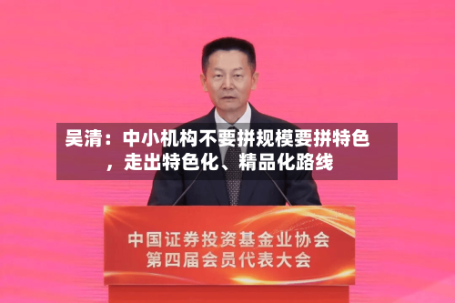 吴清：中小机构不要拼规模要拼特色，走出特色化、精品化路线-第3张图片