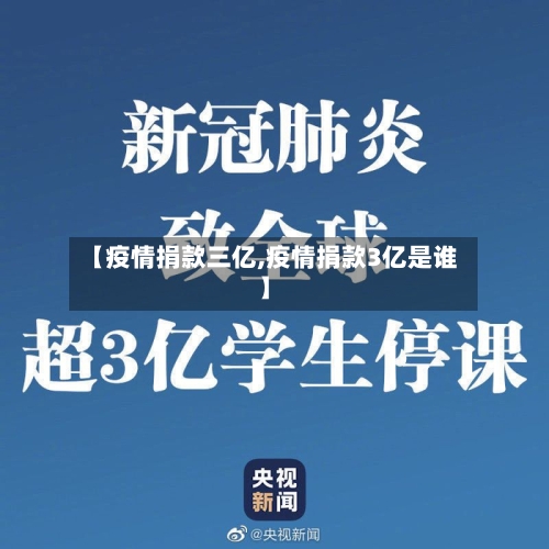 【疫情捐款三亿,疫情捐款3亿是谁】-第2张图片