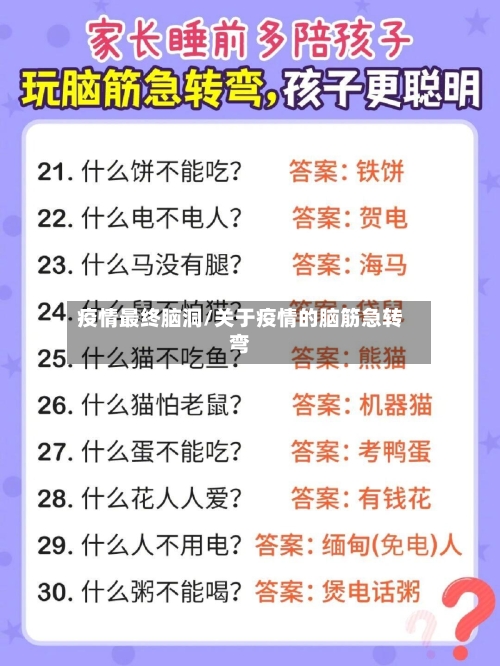 疫情最终脑洞/关于疫情的脑筋急转弯