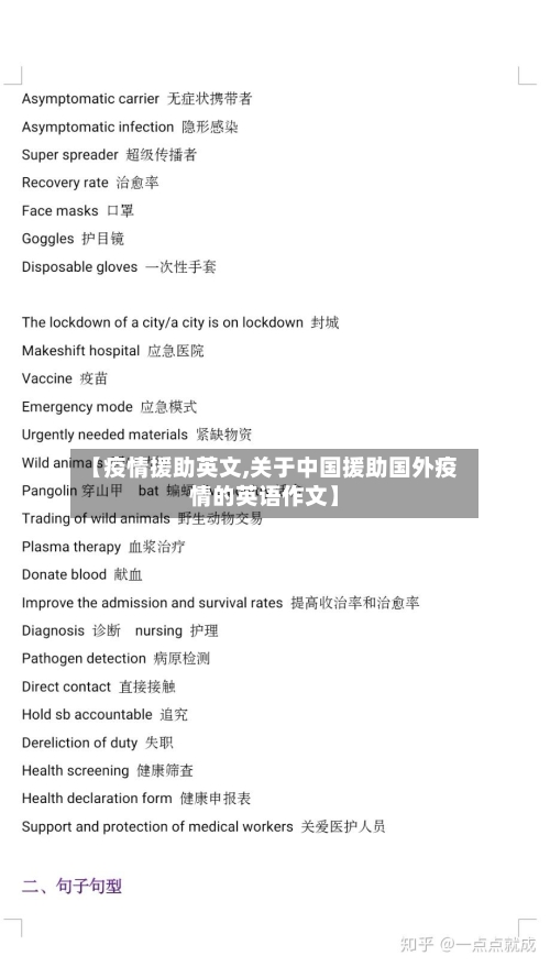 【疫情援助英文,关于中国援助国外疫情的英语作文】-第2张图片