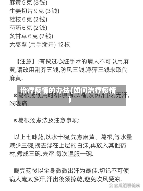 治疗疫情的办法(如何治疗疫情)-第2张图片
