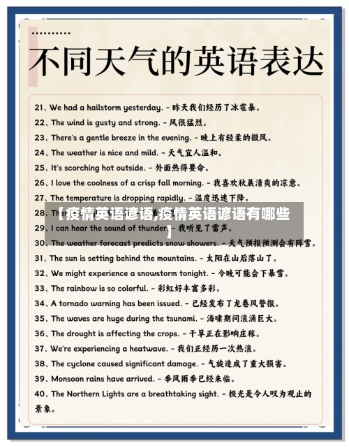 【疫情英语谚语,疫情英语谚语有哪些】-第3张图片
