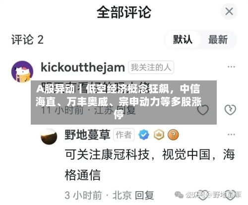 A股异动丨低空经济概念狂飙	，中信海直、万丰奥威	、宗申动力等多股涨停-第2张图片