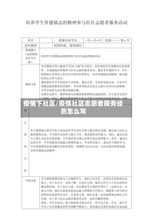 疫情下社区/疫情社区志愿者服务经历怎么写-第3张图片