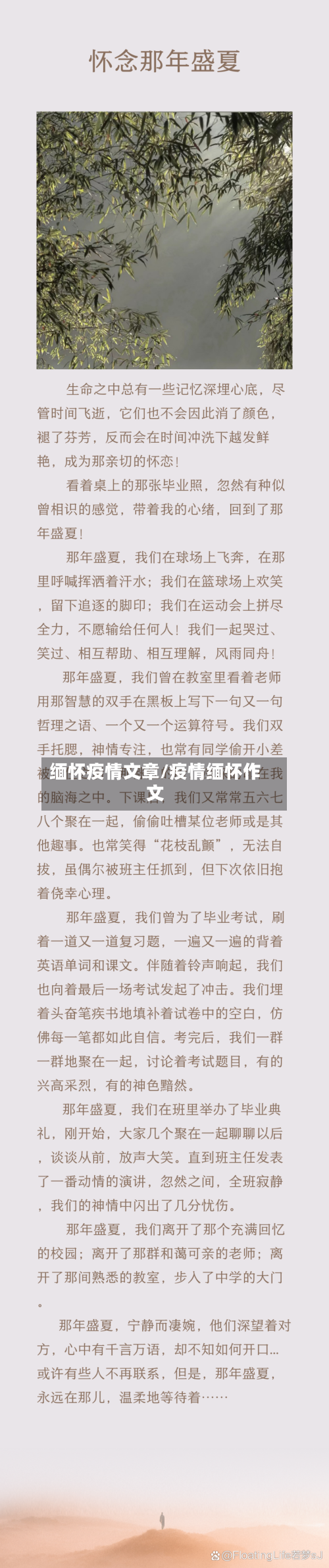 缅怀疫情文章/疫情缅怀作文-第2张图片
