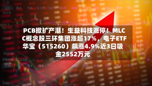 PCB掀扩产潮！生益科技涨停！MLCC概念股三环集团涨超17%，电子ETF华宝（515260）飙涨4.9%近3日吸金2552万元-第3张图片