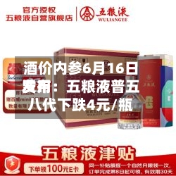 酒价内参6月16日费用发布：五粮液普五八代下跌4元/瓶-第3张图片