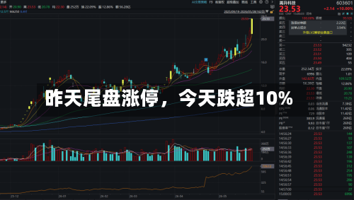 昨天尾盘涨停，今天跌超10%-第2张图片