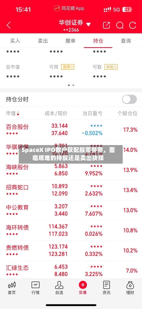 SpaceX IPO散户获配股票寥寥，面临艰难的持股还是卖出抉择-第3张图片