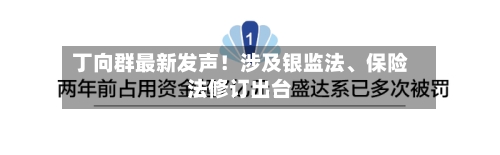 丁向群最新发声！涉及银监法	、保险法修订出台-第2张图片
