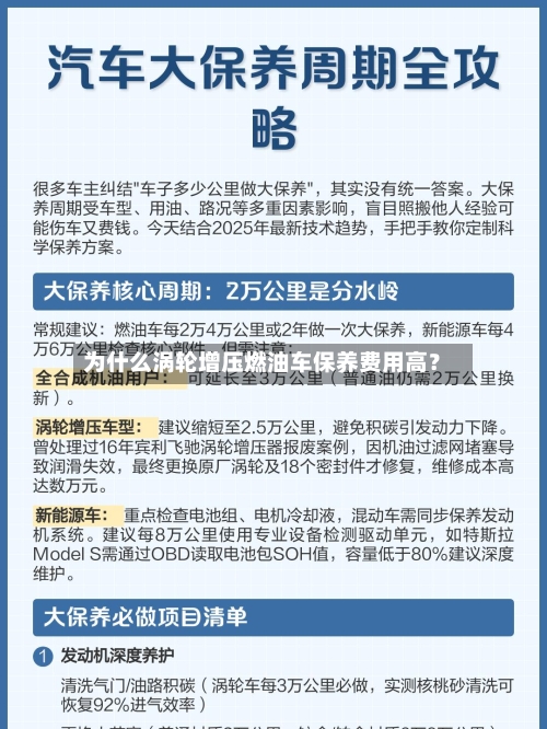 为什么涡轮增压燃油车保养费用高？
