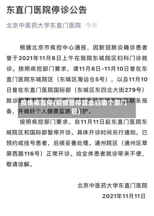 疫情被暂停(疫情暂停营业归哪个部门管)