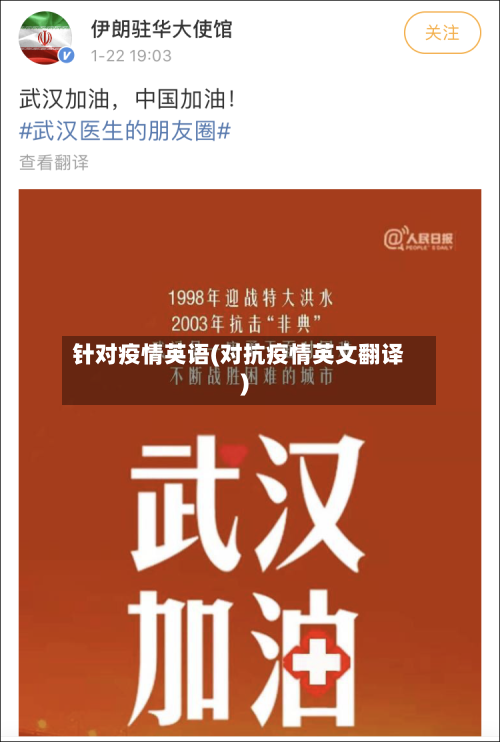 针对疫情英语(对抗疫情英文翻译)