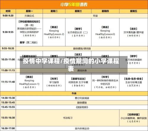 疫情中学课程/疫情期间的小学课程表-第2张图片