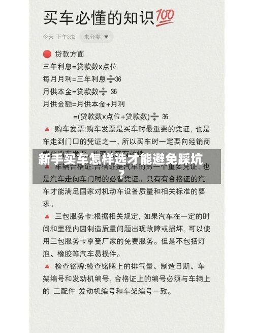 新手买车怎样选才能避免踩坑？-第3张图片