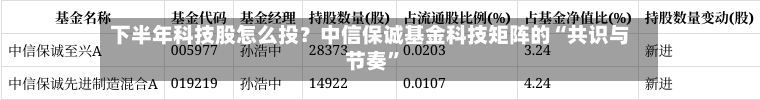 下半年科技股怎么投？中信保诚基金科技矩阵的“共识与节奏”-第3张图片
