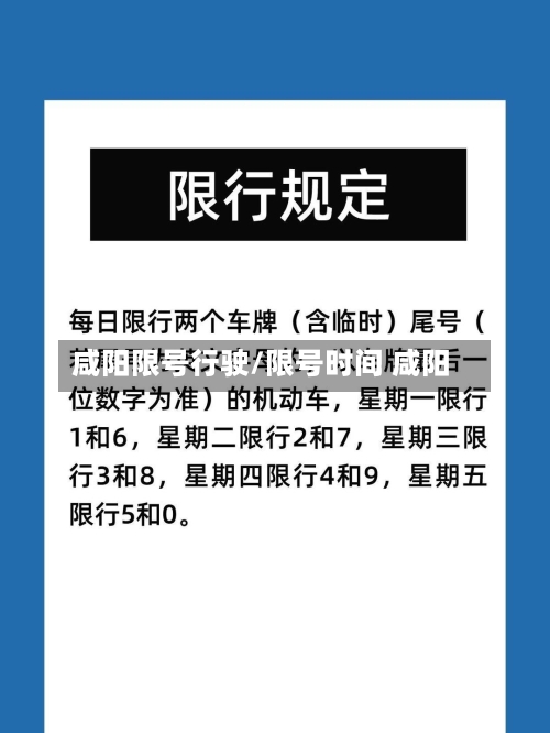 咸阳限号行驶/限号时间 咸阳-第2张图片