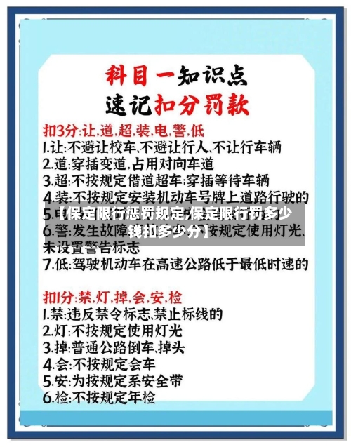 【保定限行惩罚规定,保定限行罚多少钱扣多少分】-第2张图片