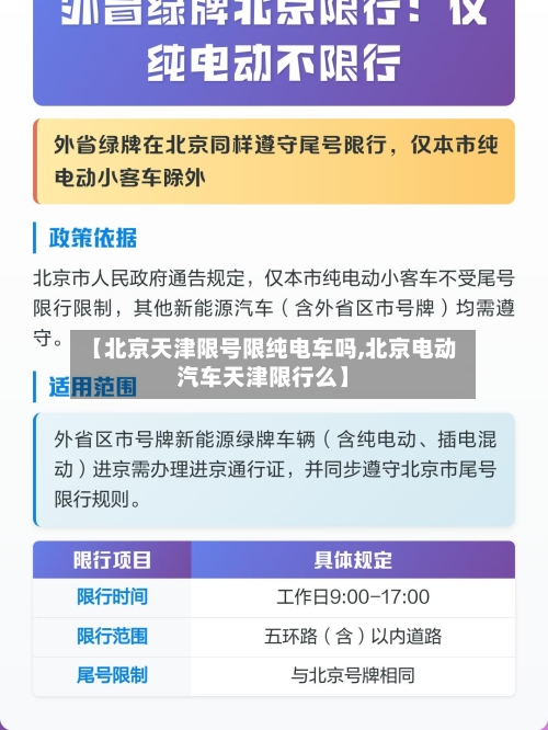 【北京天津限号限纯电车吗,北京电动汽车天津限行么】