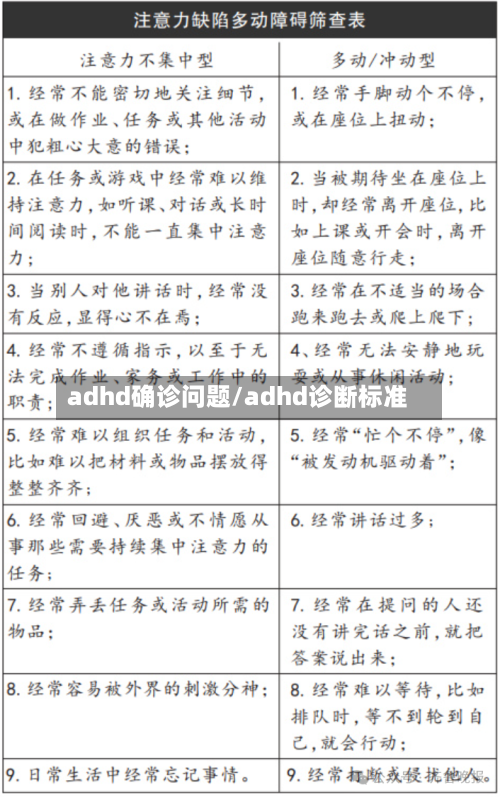 adhd确诊问题/adhd诊断标准-第2张图片