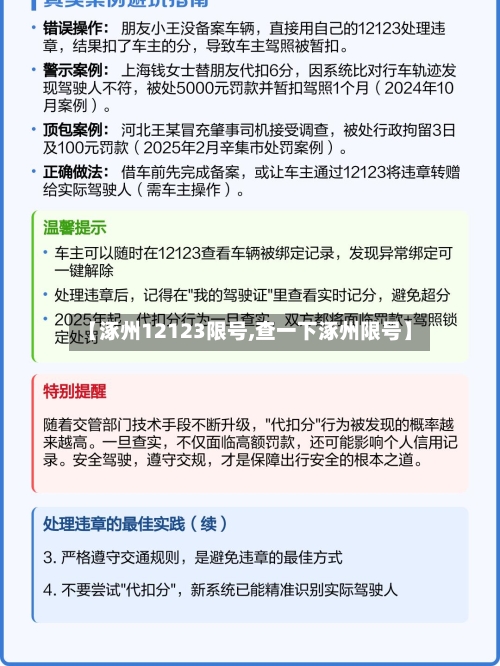【涿州12123限号,查一下涿州限号】